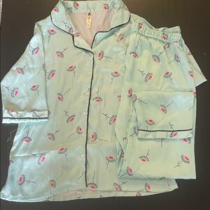 Floral Satin Pajama Set